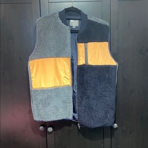 Color Block Teddy Vest